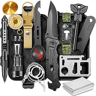 Gifts for Men Him Dad, Survival Kits and Equipment 14 Pcs, Christmas Stocking Stuffers, Anniversary Birthday Gifts for Husband Boyfriend Guy, Camping Essentials, Cool Gadgets for Men product image