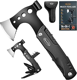 RoverTac Multi Tool Camping Axe Hatchet 11-in-1 Multitool Camping Gear Survival Tool with Axe Knife Hammer Saw Bottle Can Opener Screwdrivers Nylon Sheath Gifts for Men Perfect Camping Hiking Survival product image