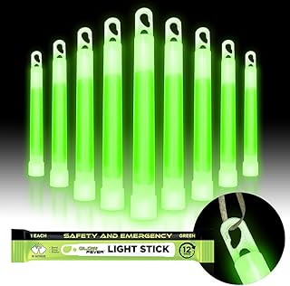 Glow Fever Emergency Safety Military Grade Glow Sticks, 10pcs, 6'' Ultra Bright Glow Sticks with 12 Hours Duration. Great for Hiking, Party, Camping, Blackouts, Hurricane and Survival Kits (Green) product image