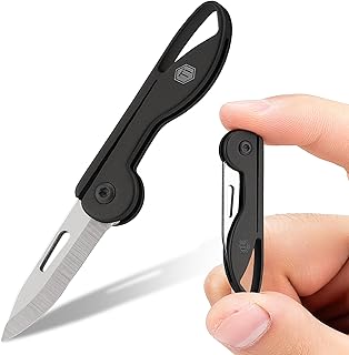 KeyUnity KK05BK Mini Titanium Pocket Knife for Everyday Carry- Razor Sharp Folding Blade, Lightweight EDC Tool for Camping, Hiking and Outdoor (Black) product image