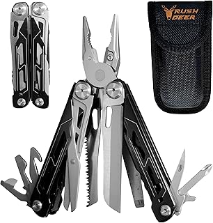 RUSH DEER Multi-Tool 18-in-1 Essential Survival Tools and Multitools Plier- Gift for Men-Versatile Camping Tool Kit-ultimate versatile toolkit For DIY, Outdoor-Black product image