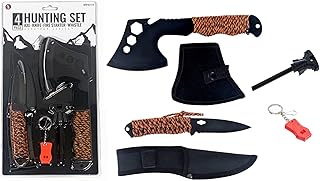 SE 4-Piece Survival Essentials Kit with 10.5-Inch Axe, 8-Inch Drop Point Knife, Magnesium Fire Starter, & 115dB Whistle - Hunting & Outdoor Gear product image