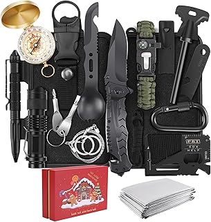 Gifts for Men Christmas Survival Kit 17 in 1, Survival Gear and Supplies for Adult Teen Men, Survival Case, 2025 Xmas Holiday Surprise Gift for Fishing Hunting Camping Outdoor Adventure product image