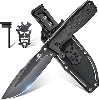 Purple Dragon Fixed Blade Knife with Kydex Sheath Black Outdoor Knives for Camping with Ergonomic Handle Durable Kydex Sheath, Gifts for Men product image