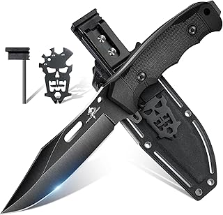 Purple Dragon Fixed Blade Knife with Kydex Sheath, D2 Steel Survival Knives, Black Camping Knife with Ergonomic G10 Handle, Outdoor Knives for Men and Women product image