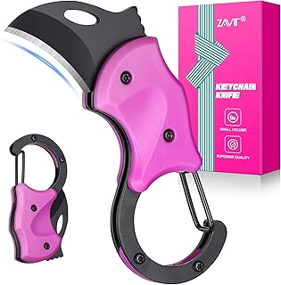 ZAVIT Womens Gifts for Christmas, Keychain with Box Cutter Pocket Knife,Christmas Stocking Stuffers for Women Mom, Birthday Gifts Idea for Mom Wife, EDC Gadgets for Everyday Carry, P-ink product image