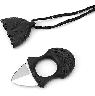 AZHU Neck Knife with Sheath and Necklace, Small Black Pocket Knife, Full Tang Mini Pocket Knife for Outdoor Camping, Hiking, Backpacking, Every Day Carry product image
