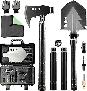 Camping Foldable Digging Shovel,MultiTool Steel Tactical Kit, Military Survival Shovel, Military Survival Gear Car, Emergency Compact, Off-Road Heavy Duty (Axe+Shovel Set) product image