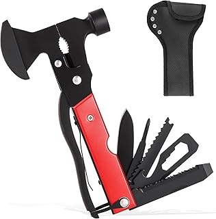 14-In-1 Multitool Camping Hammer - Survival Gear with Axe, Knife, Screwdriver, Pleirs, Saw, Bottle Opener and More -Portable Outdoor Tool Gift with Nylon Sheath for Men & Dad product image