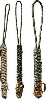 Handmade Lanyards with Brass Beads – Paracord 550 Survival Gear Leash for knives, Outdoor, and EDC Tools product image