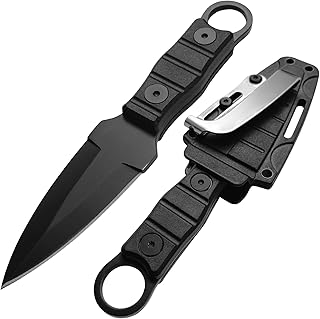 Small Fixed Blade Knife with Sheath and Pocket Clip - 6.7" Camping Hiking Survival Knives Outdoor EDC Tools, Gifts for Men, Dads, Him product image