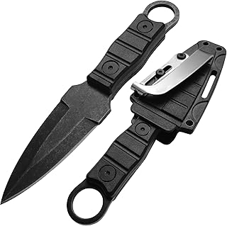 Small Fixed Blade Knife with Sheath and Pocket Clip - 6.7" Camping Hiking Survival Knives Outdoor EDC Tools, Gifts for Men, Dads, Him product image