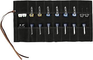 Pocket knife storage, Knife Display Bag, with 16 Slots Pocket Knives Folding Knife Holder Organizer, pocket knife roll Collection Protector Bag, Tactical Outdoor for EDC Mini Knife Bags (Black) product image