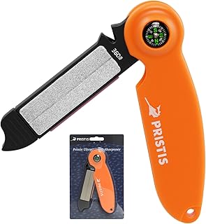 Pristis UltraGrit Pro Survival Knife Sharpener, 9 in 1 Outdoor Kit, Multi Gear with Fire Starter Whistle Compass, Hunt Fish Camp Hike Adventure Tactical Tool, Portable Grinding File for Knife Hook product image