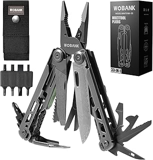 Multitool, 33-in-1 Stainless Steel Multi Tool Pliers with Screwdriver Sleeve, Damascus Pocket Knife, Nylon Sheath for Outdoor, Survival, Camping, Hiking, Simple Repair product image