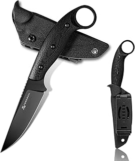 Fixed Blade Knife,With 3.46in AUS-10 Steel Blade.new material handle made by fusing G10 and carbon fiber,with Kydex Sheath,Fixed Blade EDC Knife,Outdoor Hiking Camping Knives product image