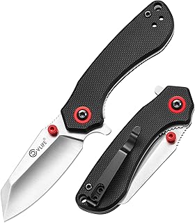 CVLIFE Pocket Folding Knife with 2.12” 14C28N Stainless Steel Blade, Ergonomic G10 Handle Small EDC Knives with Deep Reversible Clip, Liner-Lock Flipper for Men Women Ideal for Outdoor Daily Camping Survival, Black product image