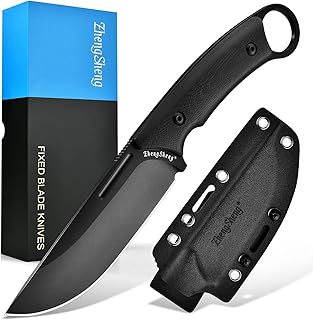 Fixed Blade Knife with Sheath, 4.0” DC53 Steel blade with Black Titanium Coating and G10 Handle Full Tang Outdoor Camping Hiking Survival Knives for Men Women product image