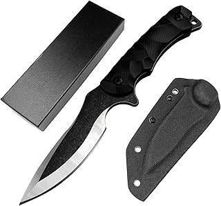 9.4" Outdoor Full Tang Fixed Blade Knife with Kydex Sheath, 3.77" 8Cr13mov Steel Blade, G10 Handle, Utility EDC Knife for Camping, Hiking, Fishing, Survival, Gift product image