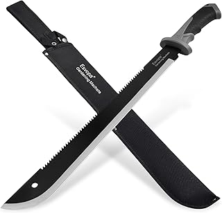 Machete for Bushcraft, 24 inch Survival Knife with Saw for Yard Work, Gardening Heavy Duty Machete with No-Slip Handle and Sheath for Hunting, Outdoor Tree Cutting Esvopa product image