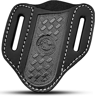 Red Scorpion Handmade Leather Knife Sheath for Belt - EDC Belt Holster for Folding Knife, Leather Sheath for Pocket Knife, Compact EDC Tools Carrier for Outdoor Activities product image