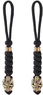 2Pcs Paracord Knife Lanyard Tactical Knife Paracord Ropes Braid EDC Knifes Parachute Lanyards Black Parachute Lanyards for Outdoor Gear and Keychain Accessories 5 Inch product image