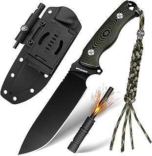 Full Tang Survival Knife YS-X1 - Razor Sharp Fixed Blade with Sheath, 8Cr14MoV Steel for Camping & Bushcraft, Includes Fire Starter & Tools product image