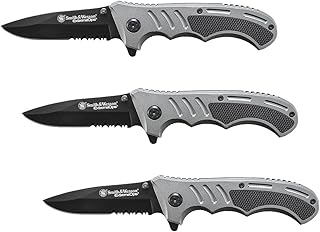 Smith & Wesson Extreme Ops CK204CP 7.7in High Carbon S.S. Folding Knife with a 3.1in Tanto Blade and Aluminum Handle for Outdoor, Tactical, Survival and EDC,Black product image