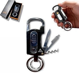 9-in-1 Multitool Keychain with windproof electric plasma coil permanent match infinity Lighter - USB Rechargeable, Knife, Screwdriver & More – Compact Multitool Gift product image