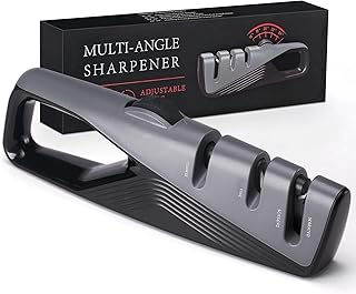 Knife Sharpener with 5 Adjustable Angle, Coarse & Fine Knife Sharpener Tool, Handheld Manual Knives Sharpener for All Knives Including Kitchen Knives, Pocket, Scissors product image