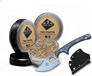 OUTDOOR ELEMENT Contour Feather Survival Knife + Natural Fire Starter Kit β VG10 Steel Fixed Blade with Ferro Rod, Hex Driver, Whistle & Waterproof Tinder Tin β Ultimate Camping & Survival Gear Set product image