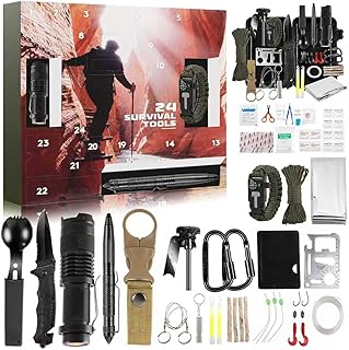 Gifts for Him Her Men Husband Dad Valentines Day - Survival Gear and Equipment 24 in 1, Survival Kits - Cool Fishing Hunting Camping Hiking Anniversary Birthday Gift for Man Teen Boy Boyfriend Women product image