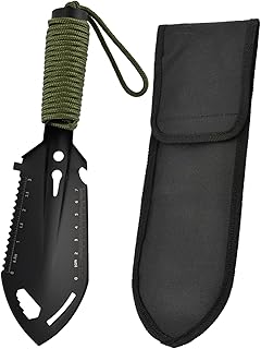 Small Camping Shovel, 9 in 1 Portable Mini Hand Shovel, Backpacking Trowel Multitool for Camping, Gardening, Outdoor Survival(Color:Black) product image