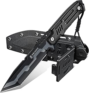 Dragon Creek Fixed Blade Knife - Outdoor Survival Knife for Camping Hiking Gift Men Black product image