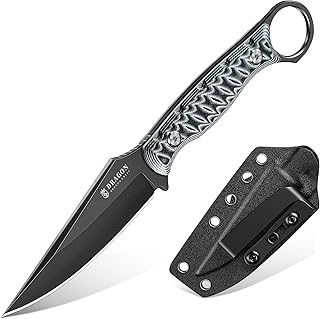 Dragon Creek Fixed Blade Knife - Outdoor Survival Knife with Sheath for Camping Hiking Gift Men Grey product image