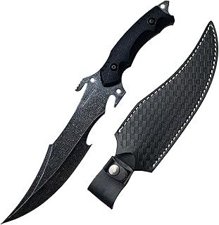 Outdoor Fixed Blade Knife with Kydex Sheath 440B Steel Survival Knives for Camping Non-slip ABS Handle (Black) product image