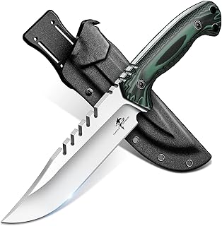 Purple Dragon Fixed Blade Knife - Forged from a Single Piece of D2 Steel - Full Tang Outdoor Knife with Kydex Sheath, Anti-Slip G10 Handle – Gift for Men - Green product image