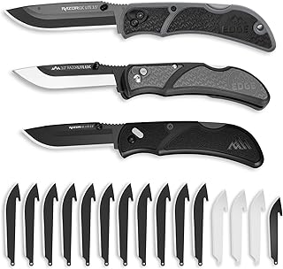 OUTDOOR EDGE RazorLite Midnight EDC Knife Set (3-Pack) – Replaceable Blade EDC Knives with Pocket Clips, Ideal for Camping, Hunting & Survival, Includes 3 Knives and 18 Replacement Blades product image