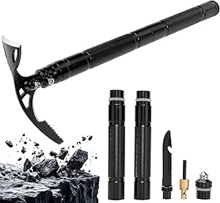 Outdoor Multi-Purpose Disassemblable Double Headed Pickaxe Mattock with Multifunction Garden Hoe and Survival Knife for Camping, Digging, Ice Chipping and Weeding - Survive Tool product image