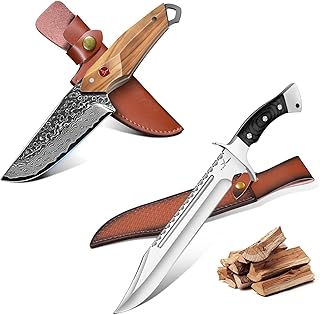 TAN REN Machete Knife for Cutting Trees Bundle with Damascus Outdoor Survival Knife product image