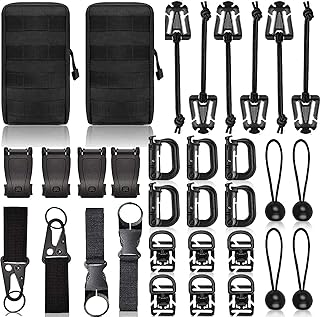 Набор из 28 аксессуаров для рюкзаков Molle: D-образные кольца, замки Grimloc, зажимы для снаряжения, эластичные ремешки Web Dominator.