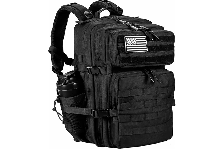 Военный тактический рюкзак LHI для мужчин и женщин 45 л Армейский 3-дневный штурмовой рюкзак Большой рюкзак с системой Molle - черный