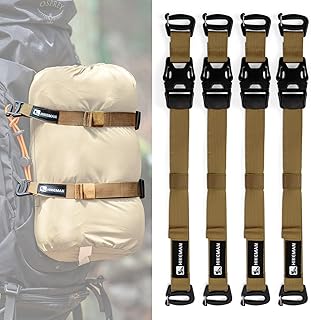 Набор из 4 тактических ремней и пряжек для рюкзака с системой Molle — регулируемые ремни для крепления рюкзака длиной 19,49 дюйма (хаки)