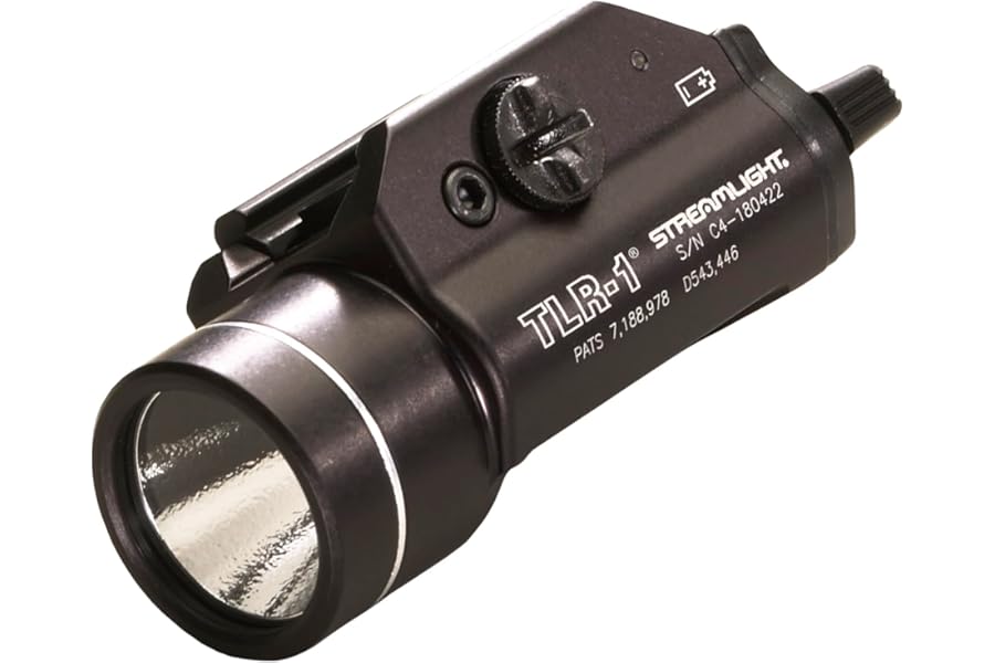 Streamlight 69110 TLR-1 300-Lumen 12,000-Candela Rail-Mounted Weapon Flashlight with Rail Locating Keys, Black product image