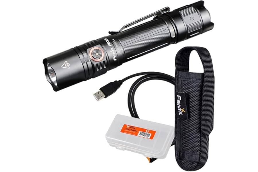 Fenix PD35 v3.0 Rechargeable Tactical Flashlight, 1700 Lumens EDC with Organizer (Black) product image