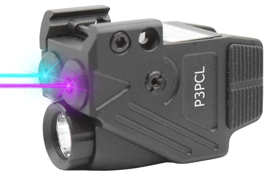 HiLight Tactical P3PCL Cyan Laser 700 Lumens Flashlight w Strobe & Dual (Cyan/Purple) Beam, Military-Grade Aluminum & Magnetic Charger, Gun Rail Mount for Glock, Sig, S&W, Laser IIIA <5mw product image