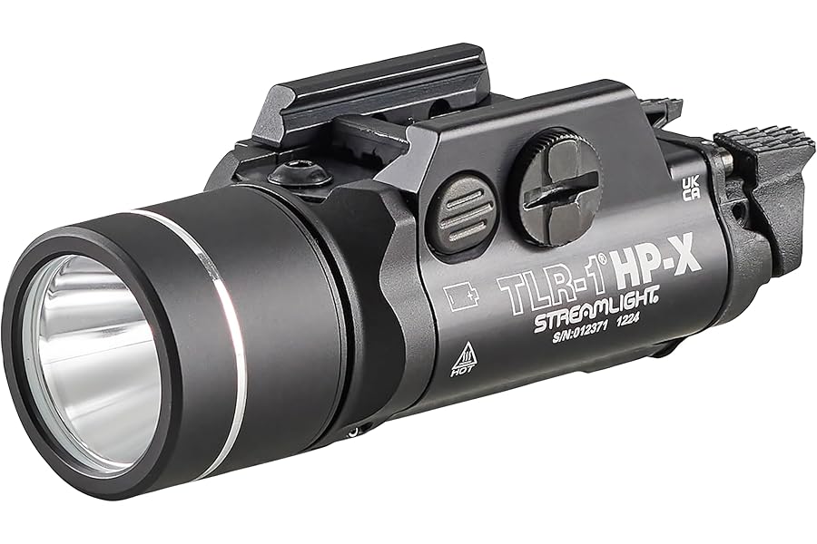 Streamlight 69167 TLR-1 HP-X 1000-Lumen High Candela Rail-Mounted Weapon Light, Includes Rail Locating Keys and Batteries, Black product image