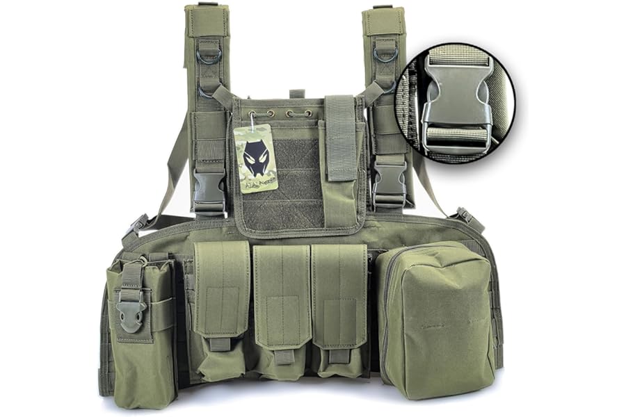 ATAIRSOFT Tactical Vest Airsoft Paintball MOLLE RRV Assault Hunting Vest with Pouches product image