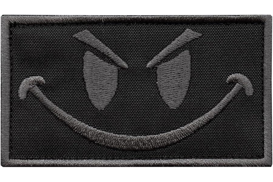 Subdued Smiley Evil Angry ACU Morale Tactical Military Milspec Tactical ISAF SWAT Hook Patch product image