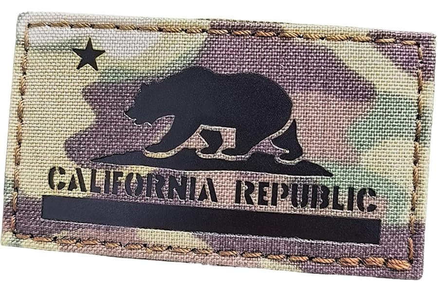 Infrared IR California Republic State Flag 3.5x2 IFF Tactical Morale Touch Fastener Patch (Multicam) product image